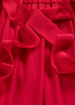 Vestido de gasa con detalles de lazo