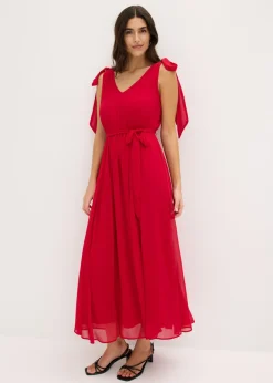 Vestido de gasa con detalles de lazo