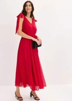 Vestido de gasa con detalles de lazo
