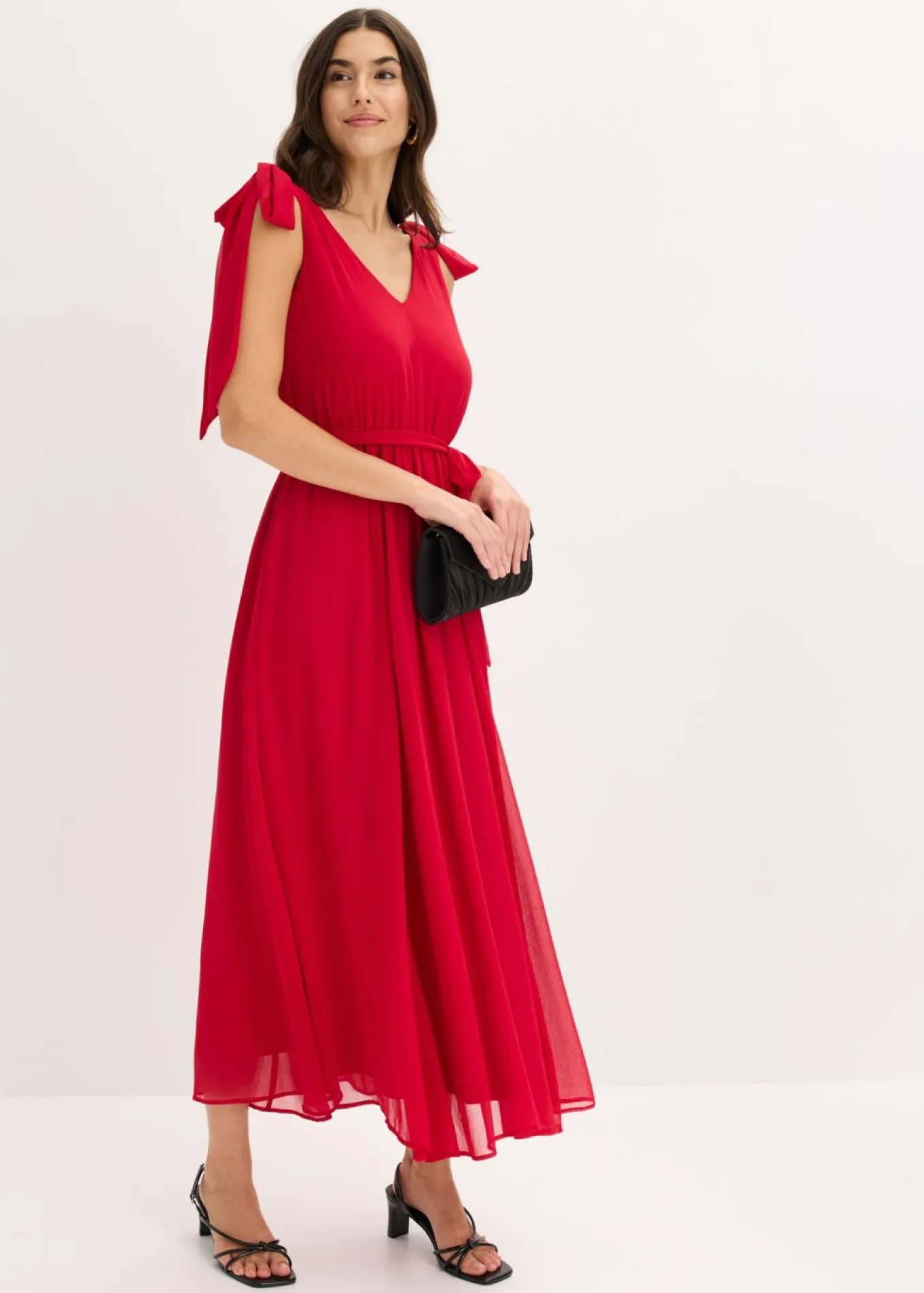 Vestido de gasa con detalles de lazo