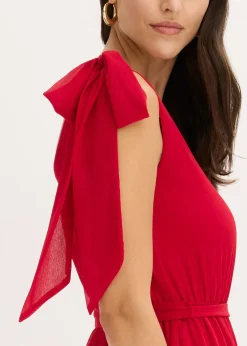 Vestido de gasa con detalles de lazo