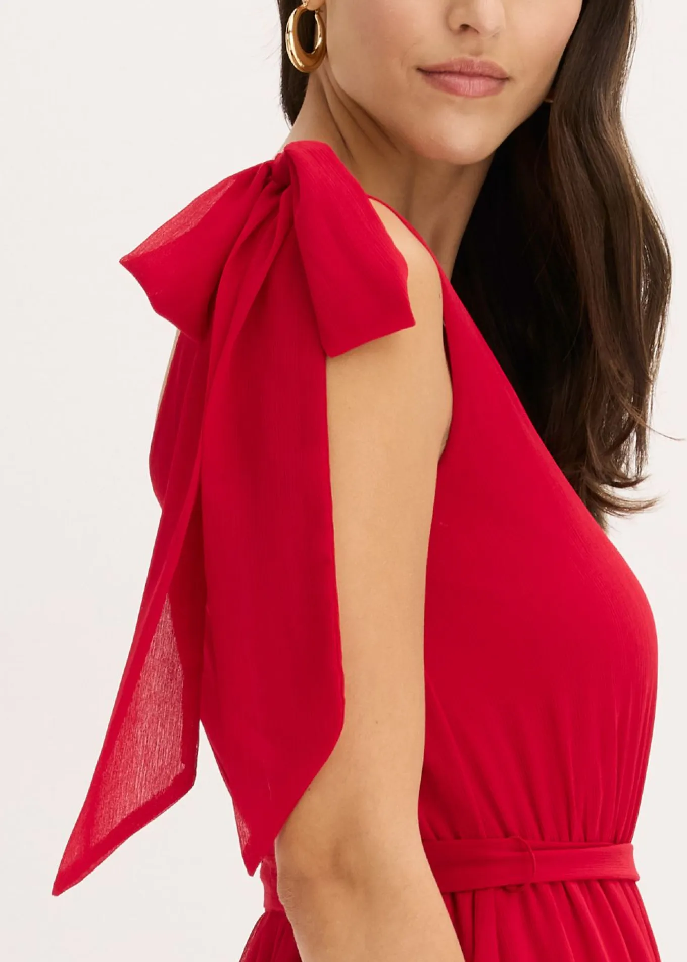 Vestido de gasa con detalles de lazo