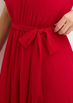 Vestido de gasa con detalles de lazo