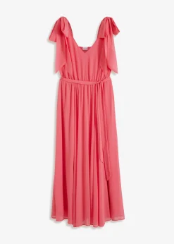 Vestido de gasa con detalles de lazo