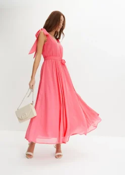 Vestido de gasa con detalles de lazo