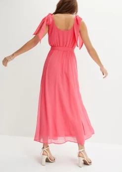 Vestido de gasa con detalles de lazo