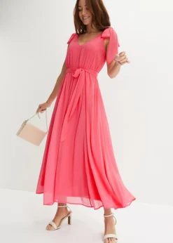 Vestido de gasa con detalles de lazo