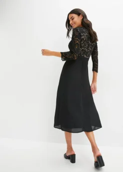 Vestido de gasa con encaje