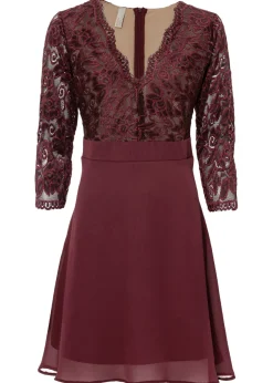 Vestido de gasa con encaje