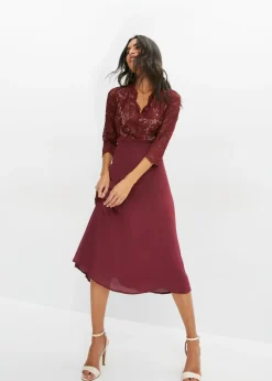 Vestido de gasa con encaje