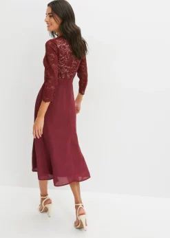 Vestido de gasa con encaje