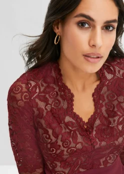 Vestido de gasa con encaje