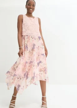 Vestido de gasa con encaje fino