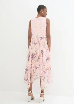 Vestido de gasa con encaje fino