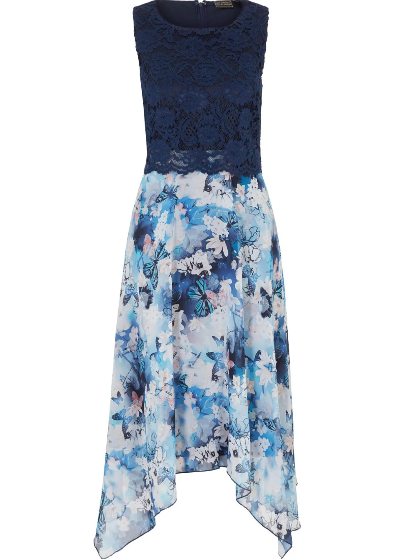 Vestido de gasa con encaje fino