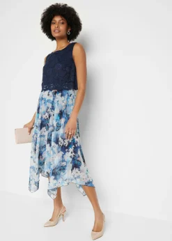 Vestido de gasa con encaje fino