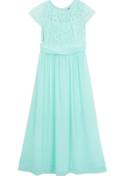 Vestido de gasa con encaje