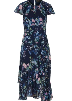Vestido de gasa con mangas tipo murciélago