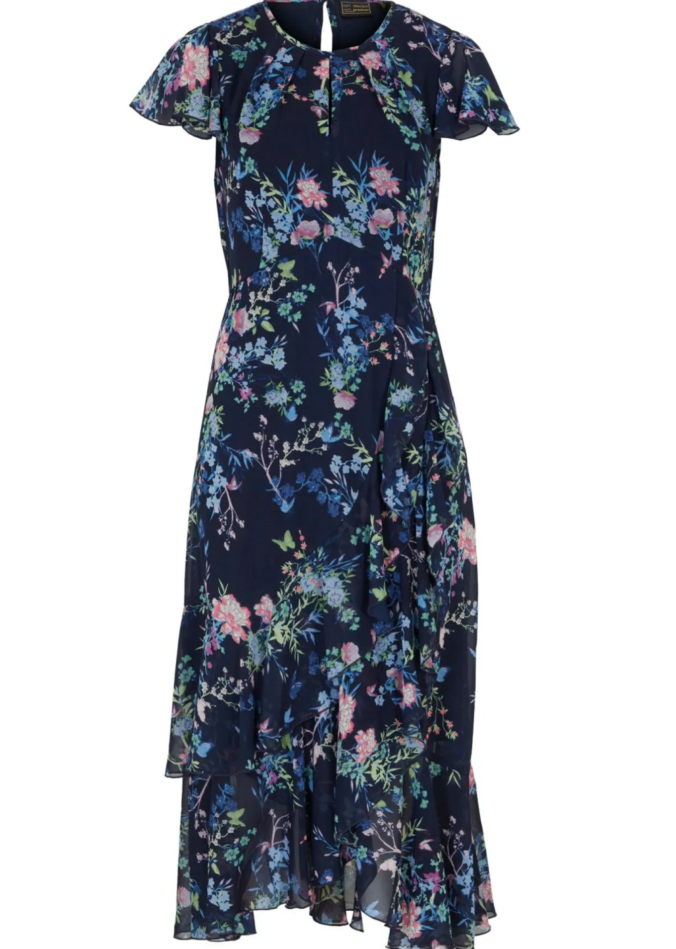 Vestido de gasa con mangas tipo murciélago