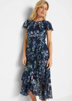 Vestido de gasa con mangas tipo murciélago