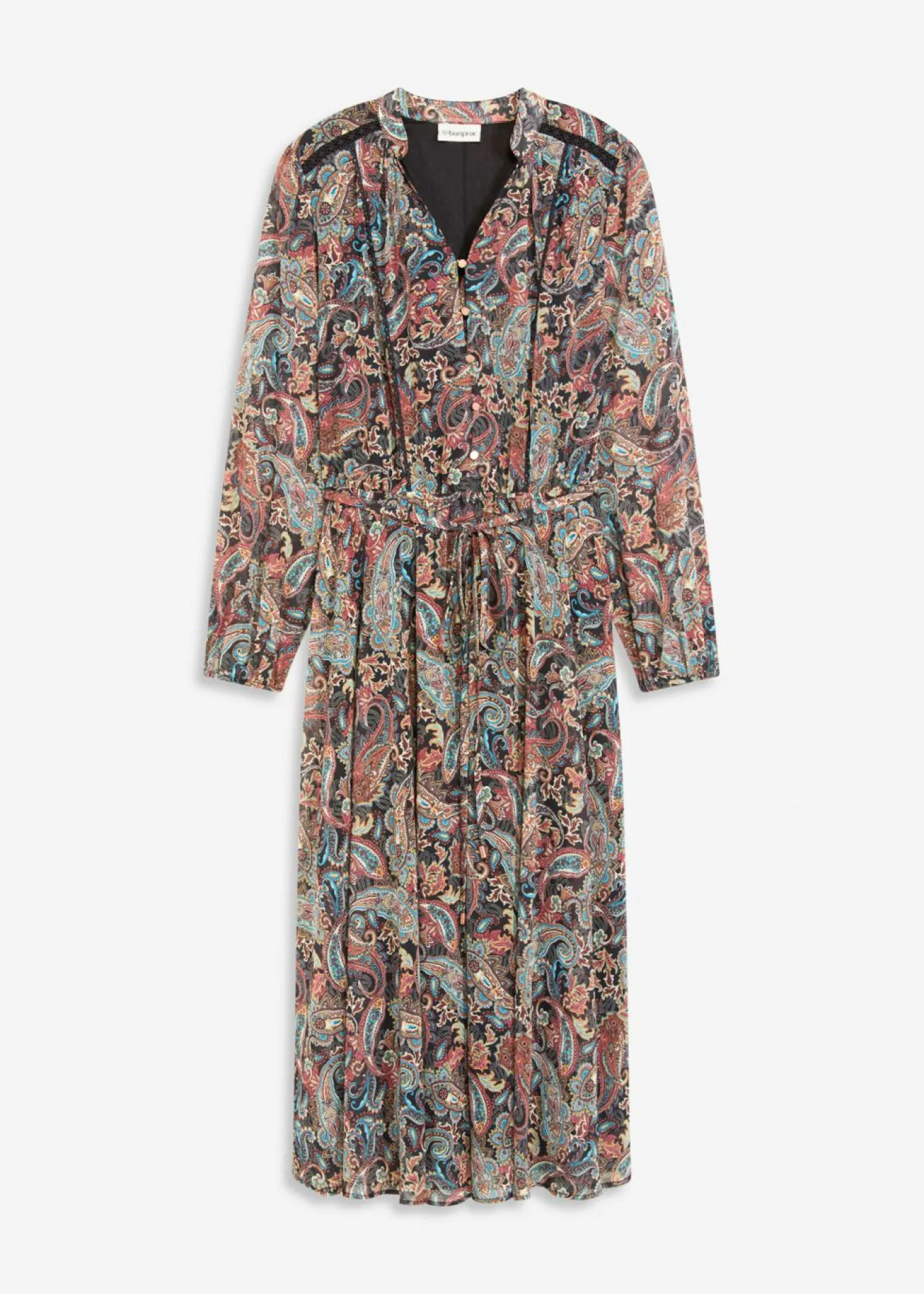 Vestido de gasa con patrón de paisley