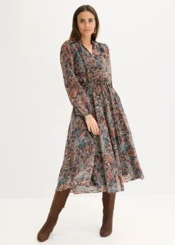 Vestido de gasa con patrón de paisley