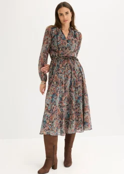 Vestido de gasa con patrón de paisley