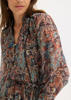 Vestido de gasa con patrón de paisley