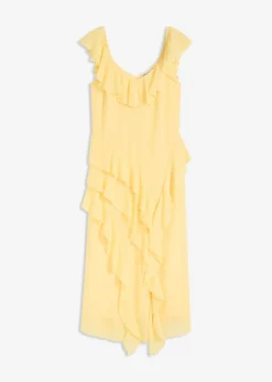 Vestido de gasa con tirantes y volantes