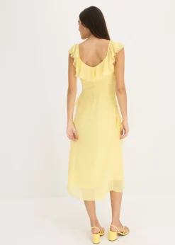 Vestido de gasa con tirantes y volantes