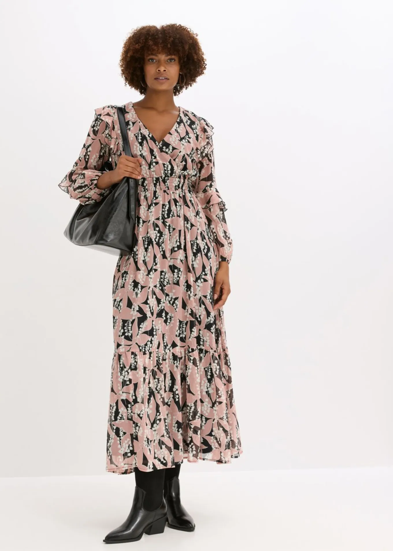 Vestido de gasa con volantes