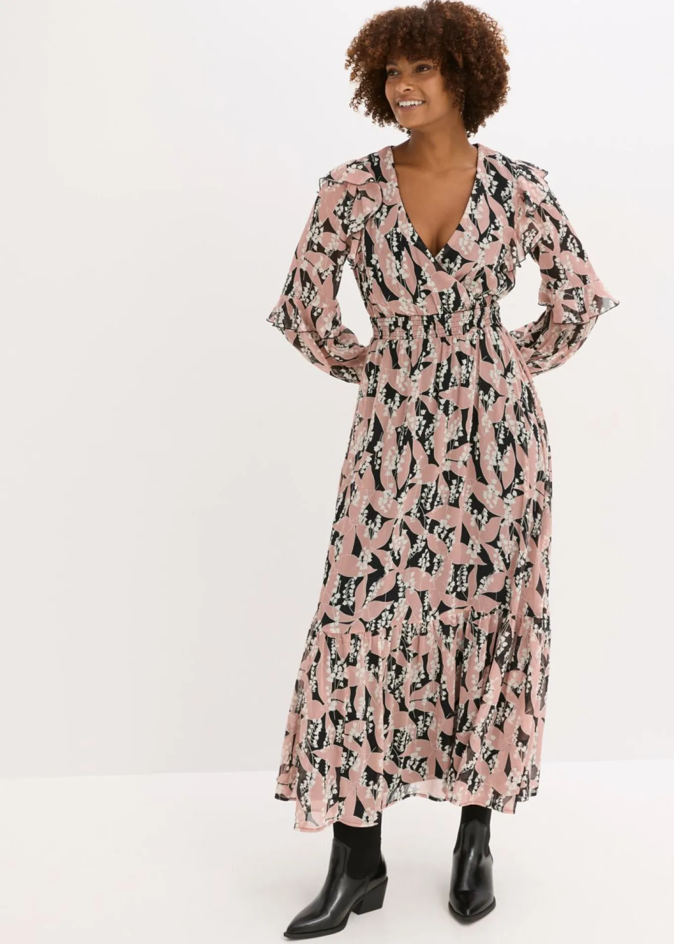 Vestido de gasa con volantes