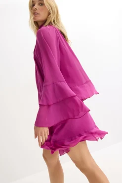 Vestido de gasa con volantes