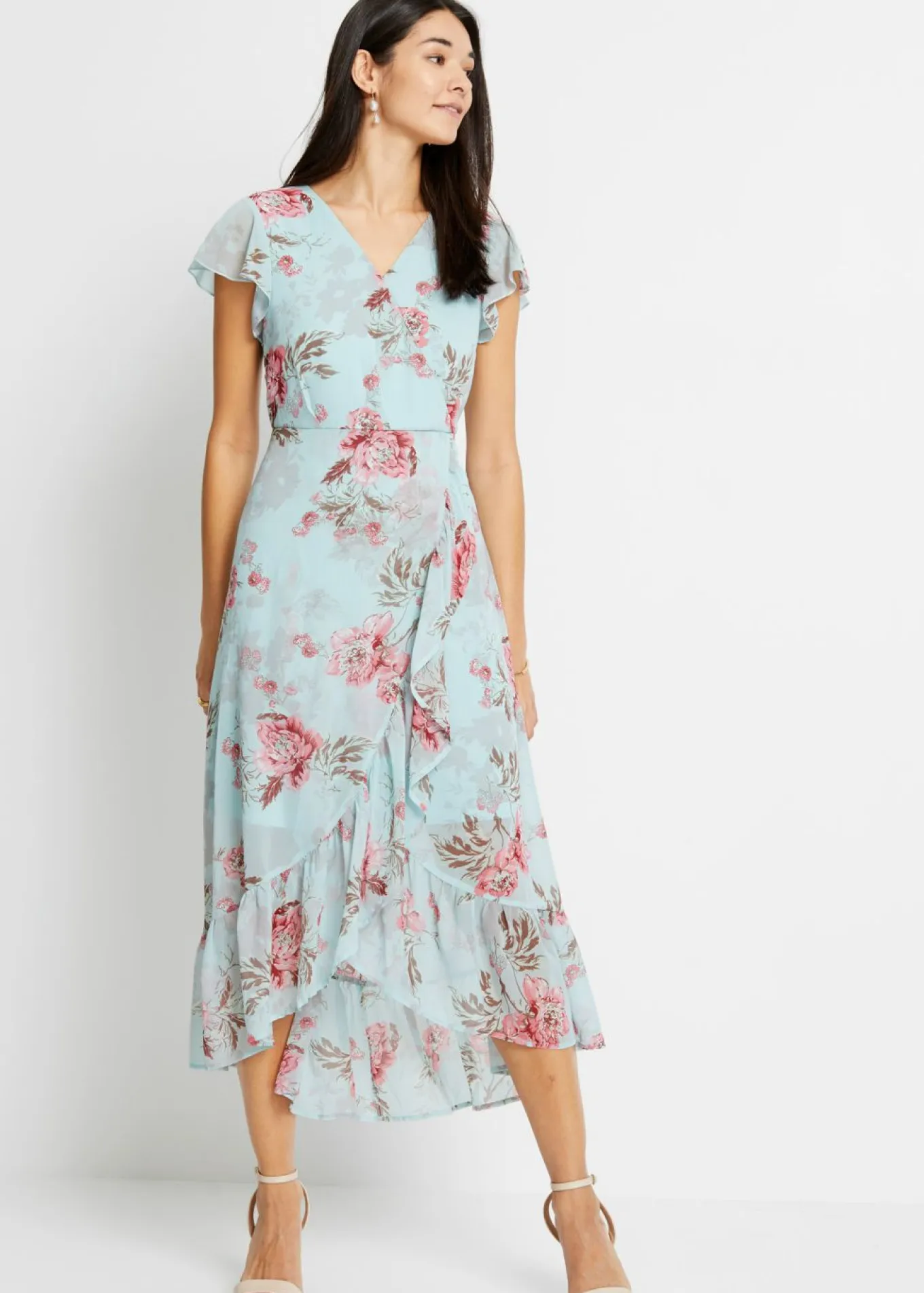 Vestido de gasa con volantes