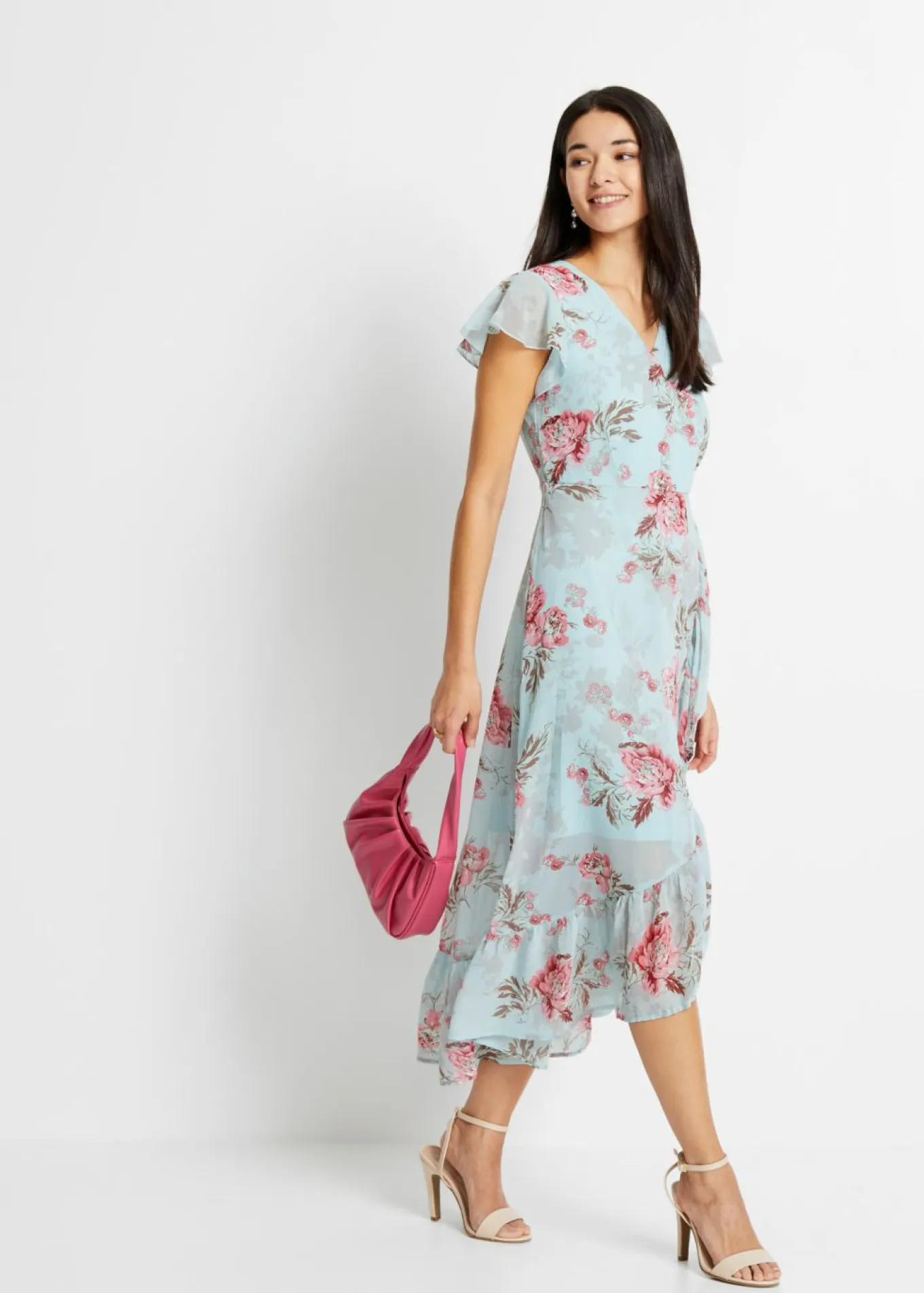 Vestido de gasa con volantes