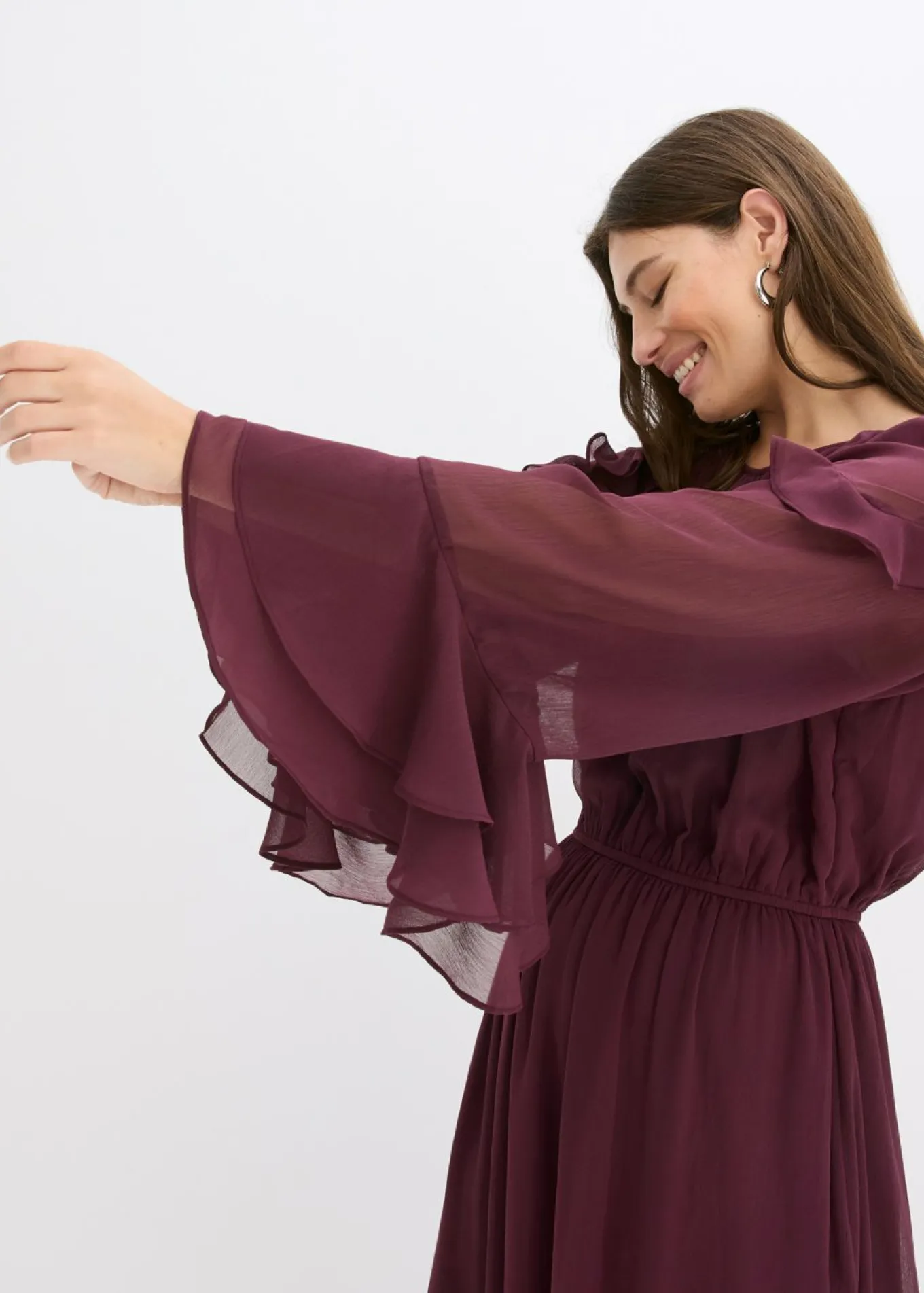 Vestido de gasa con volantes