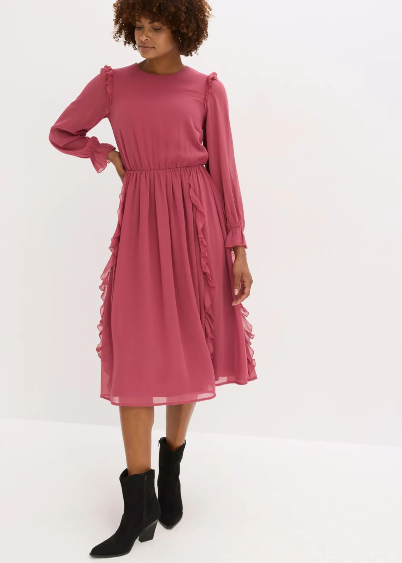 Vestido de gasa con volantes