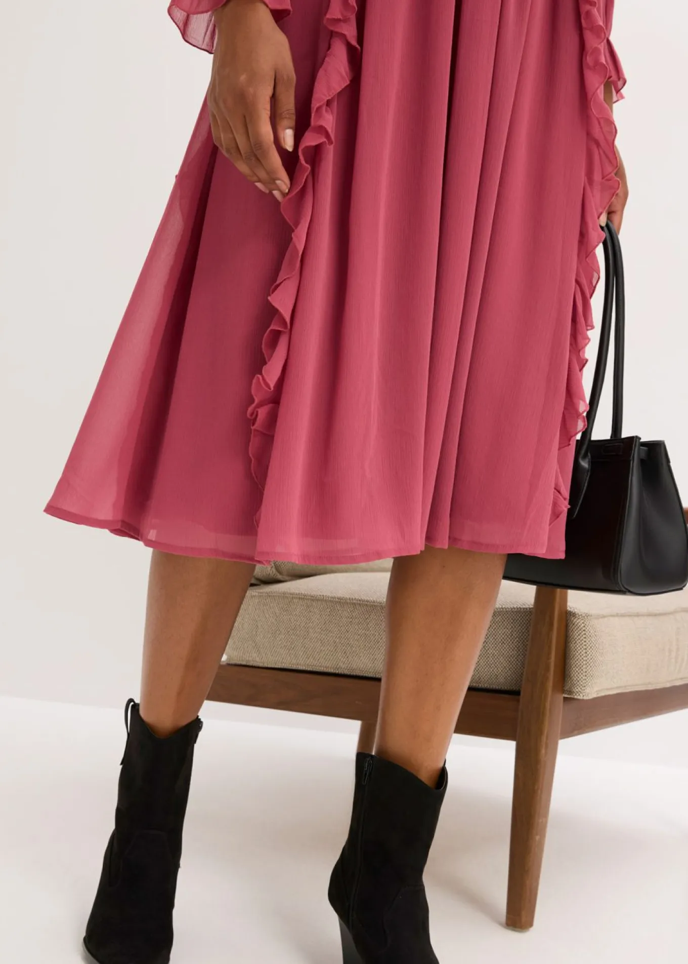 Vestido de gasa con volantes