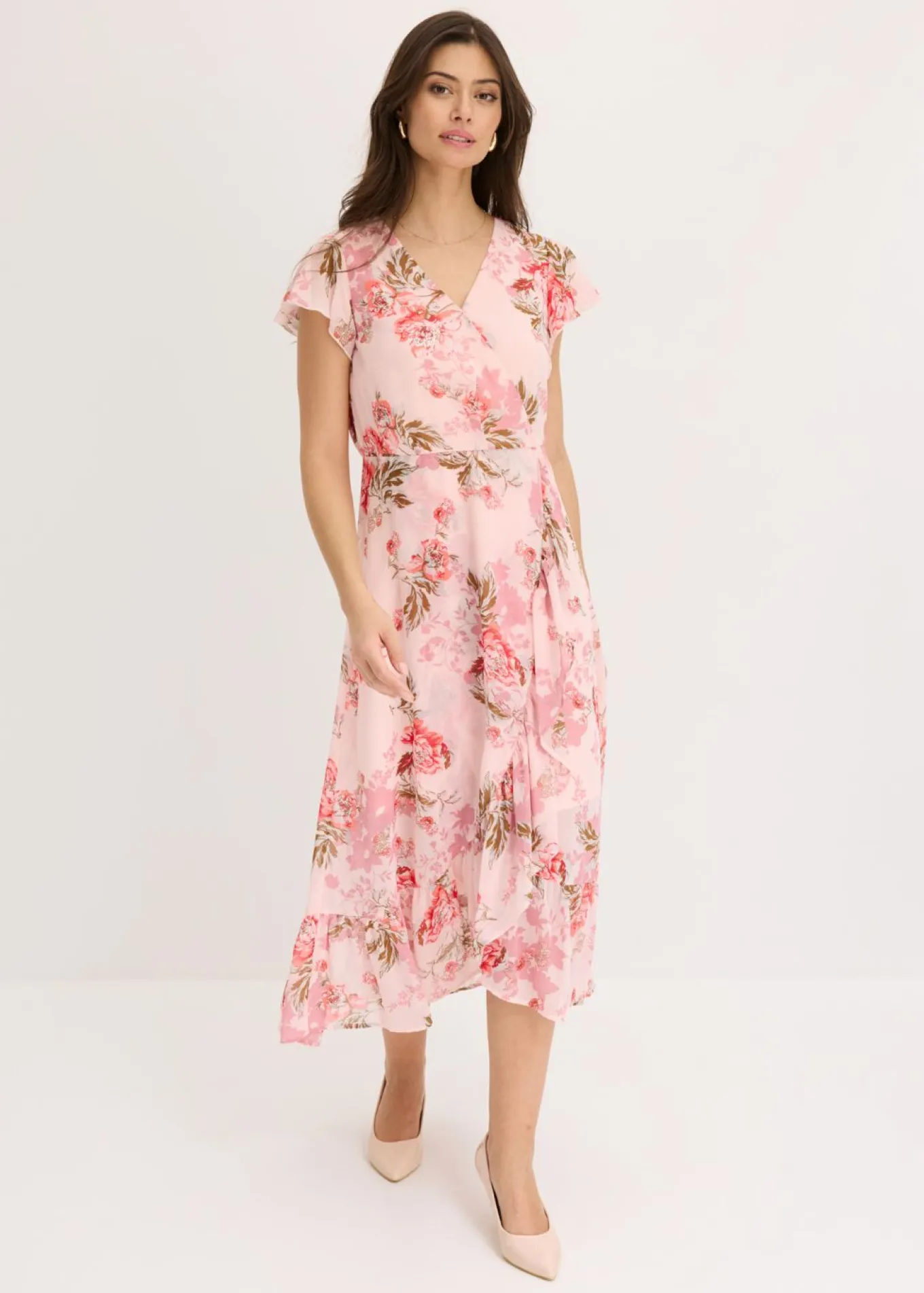 Vestido de gasa con volantes