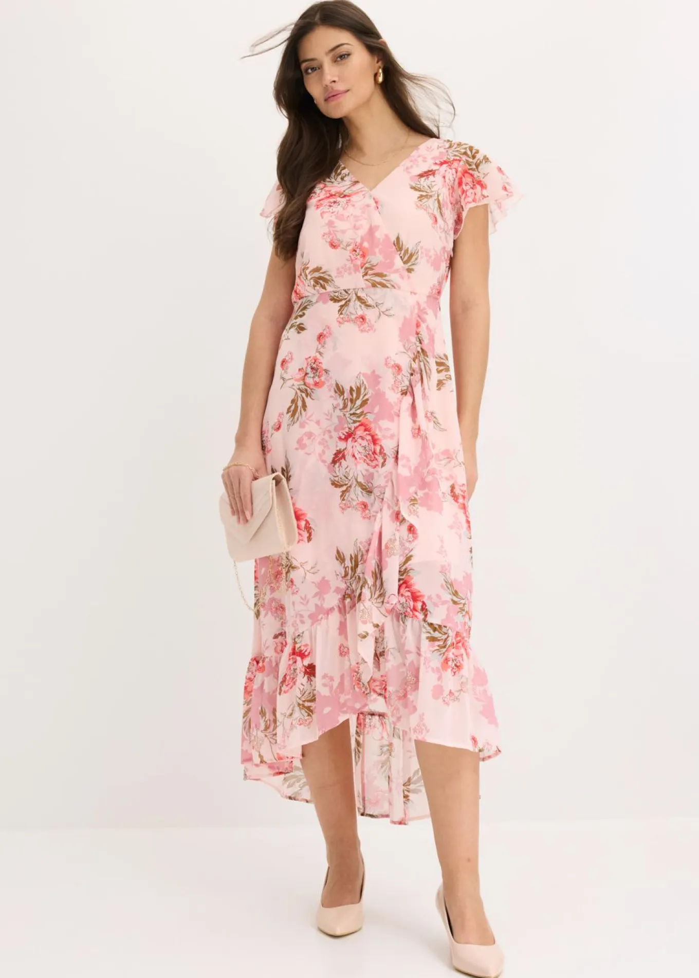 Vestido de gasa con volantes