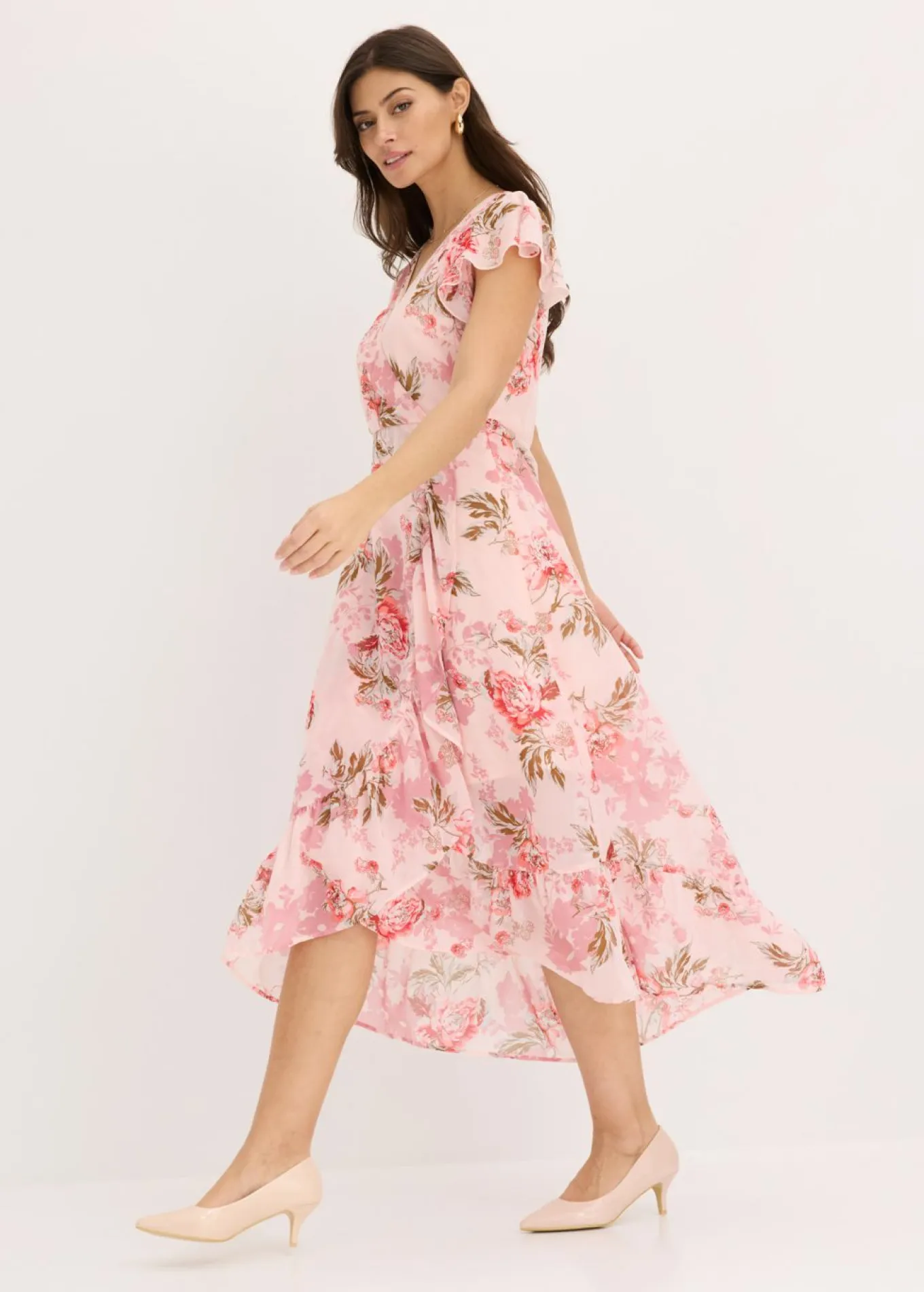 Vestido de gasa con volantes