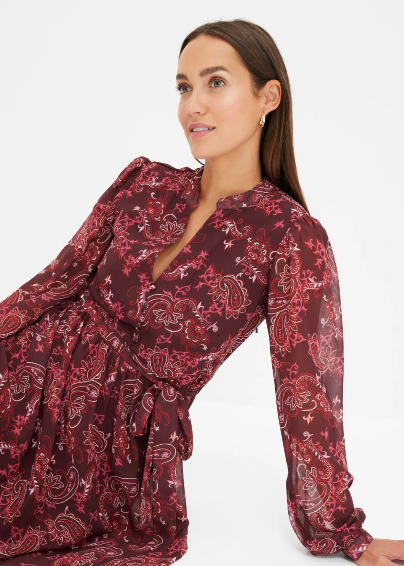 Vestido de gasa estampado