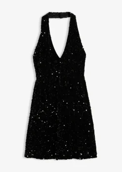 Vestido de lentejuelas anudado al cuello