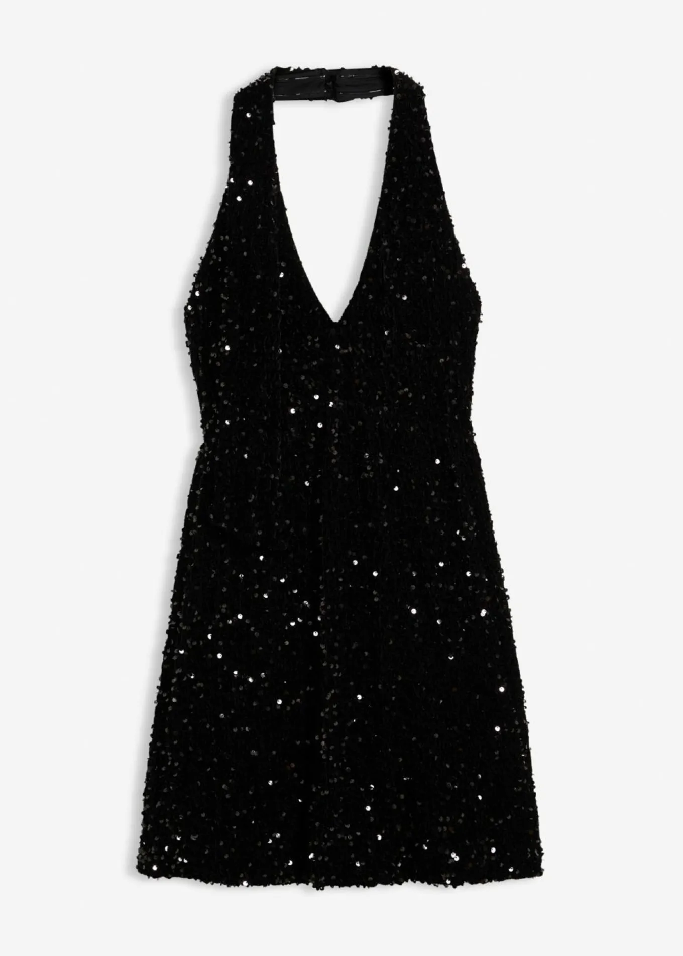 Vestido de lentejuelas anudado al cuello