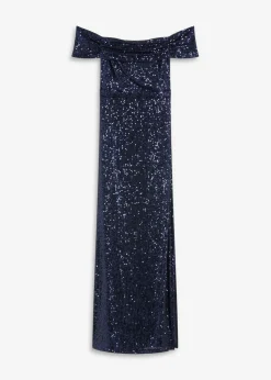 Vestido de lentejuelas con escote bañera