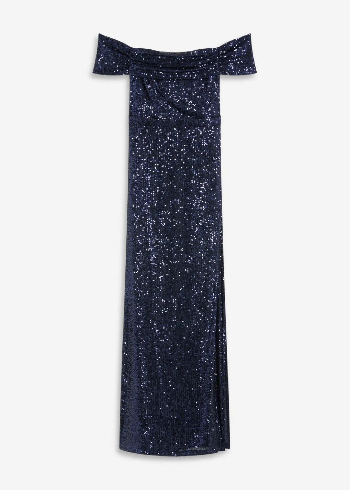Vestido de lentejuelas con escote bañera