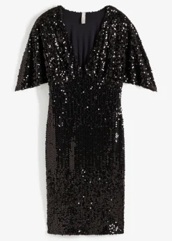 Vestido de lentejuelas con escote profundo