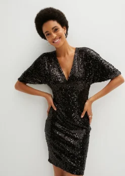 Vestido de lentejuelas con escote profundo