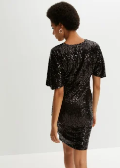 Vestido de lentejuelas con escote profundo