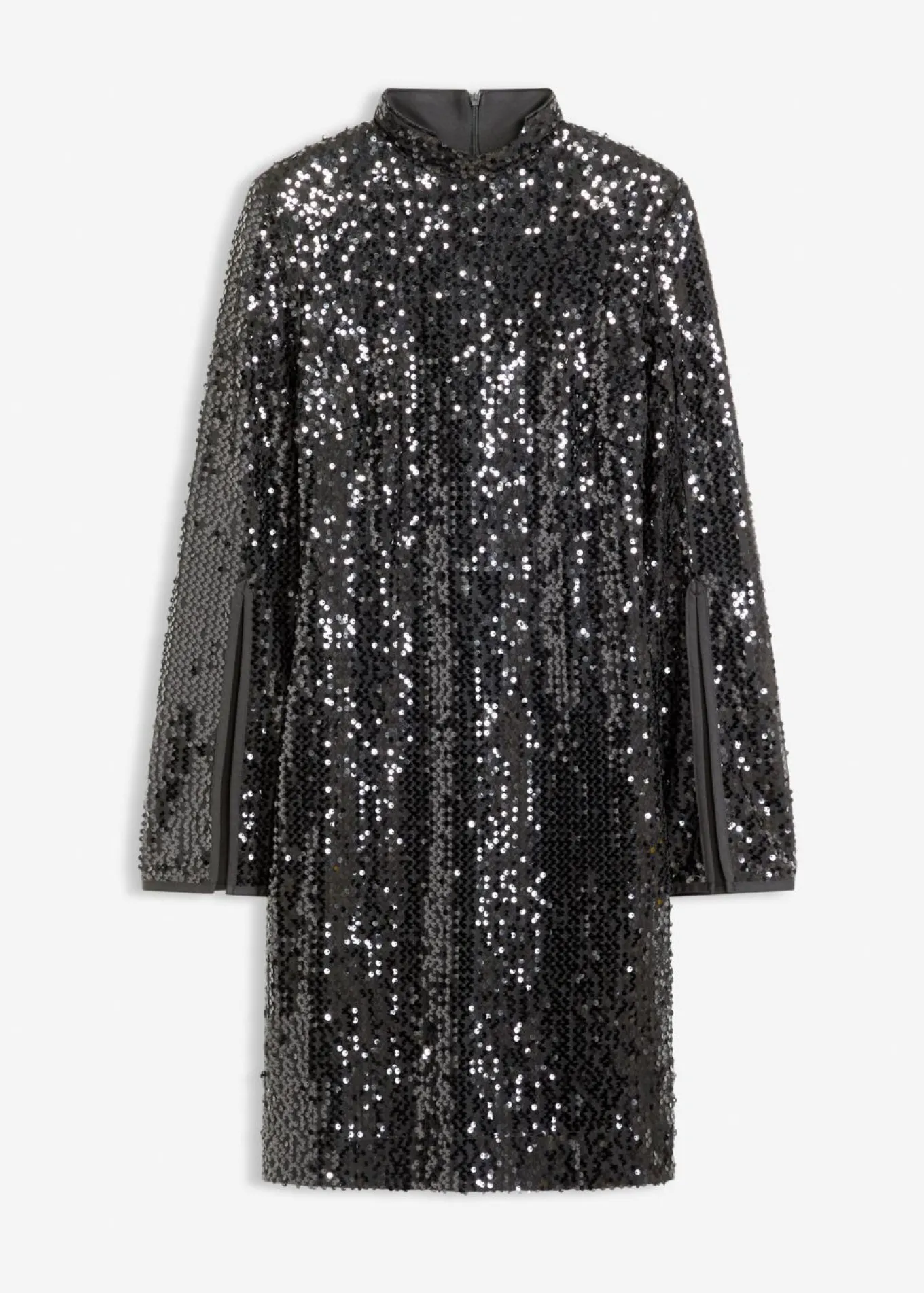 Vestido de lentejuelas con mangas de trompeta